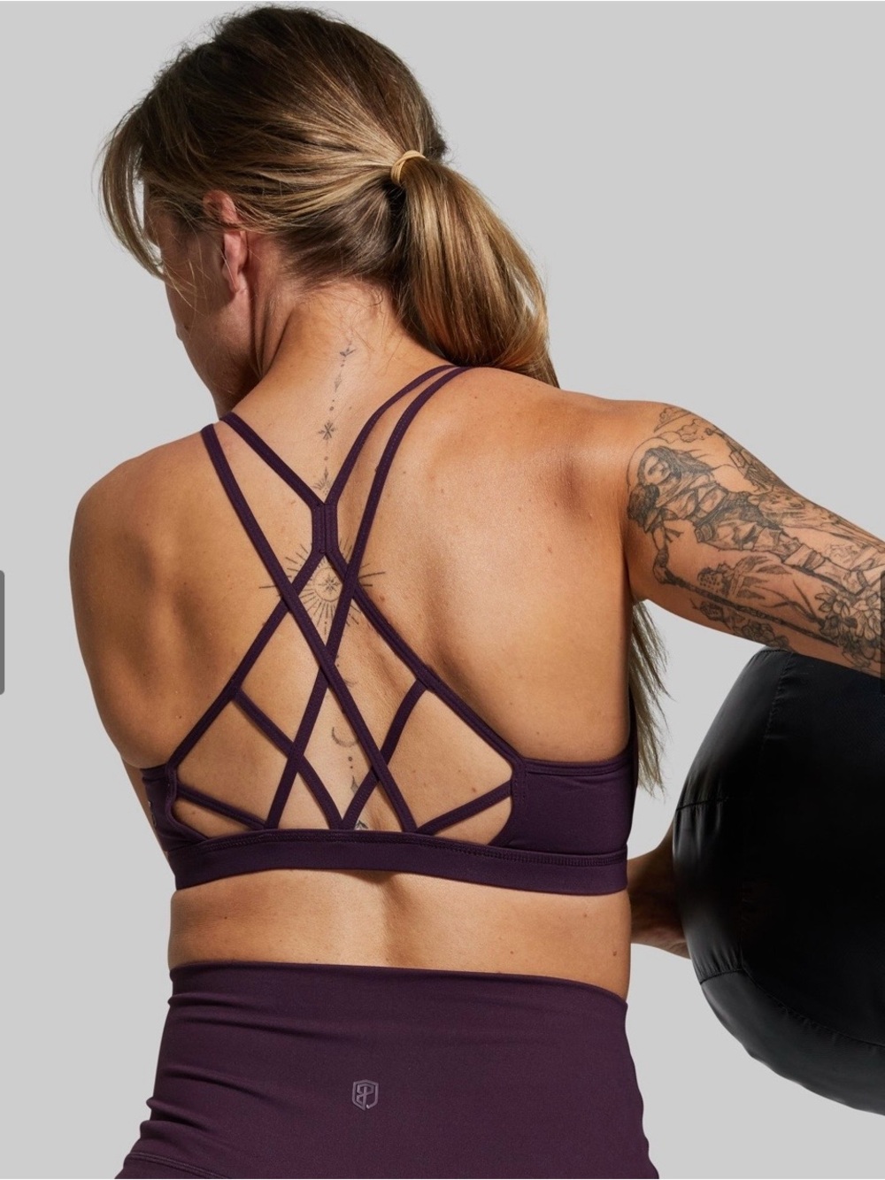 Born Primitive Warrior Original Sports Bra (Brand Strength-Plum)